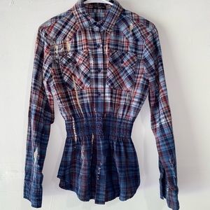 Metro park flannel blouse